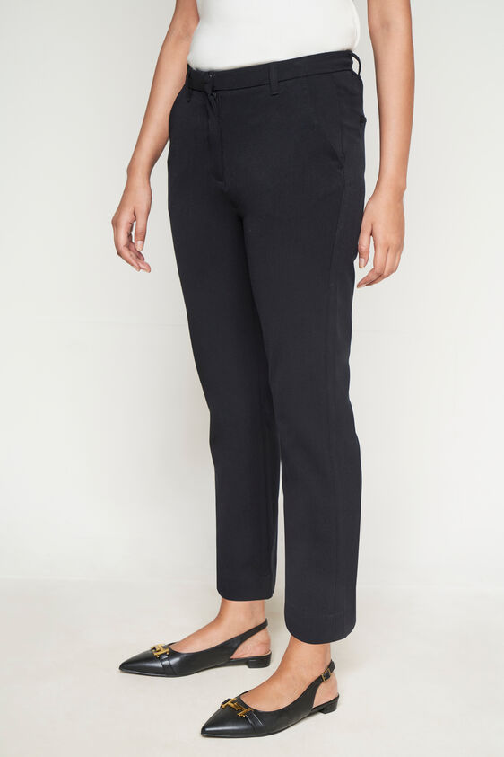 Black Straight-Fit Trousers, Black, image 3